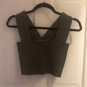 Olive green crop top